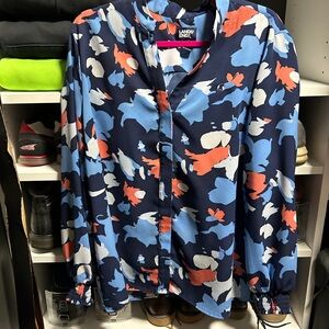 Lands' End Chase Apparel Floral Blouse